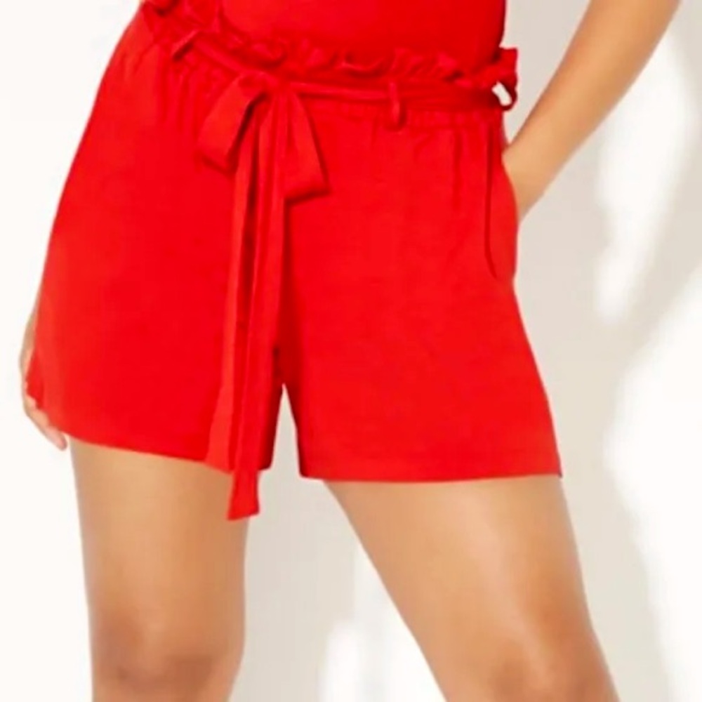 NY & Co red tie shorts